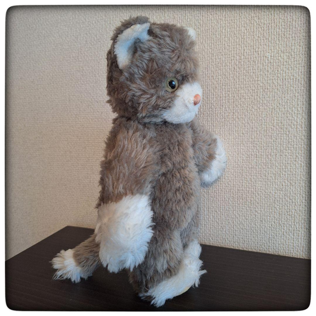 【70' 柔らかグレー 猫 Dossy 29cm】ヴィンテージ シュタイフ