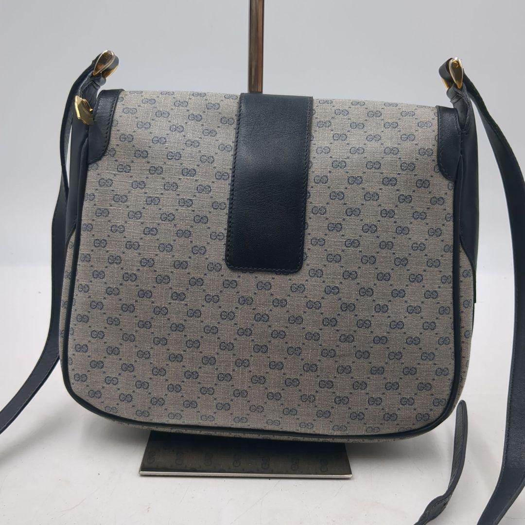 希少 OLD GUCCI マイクロ　GG ネイビー　金具