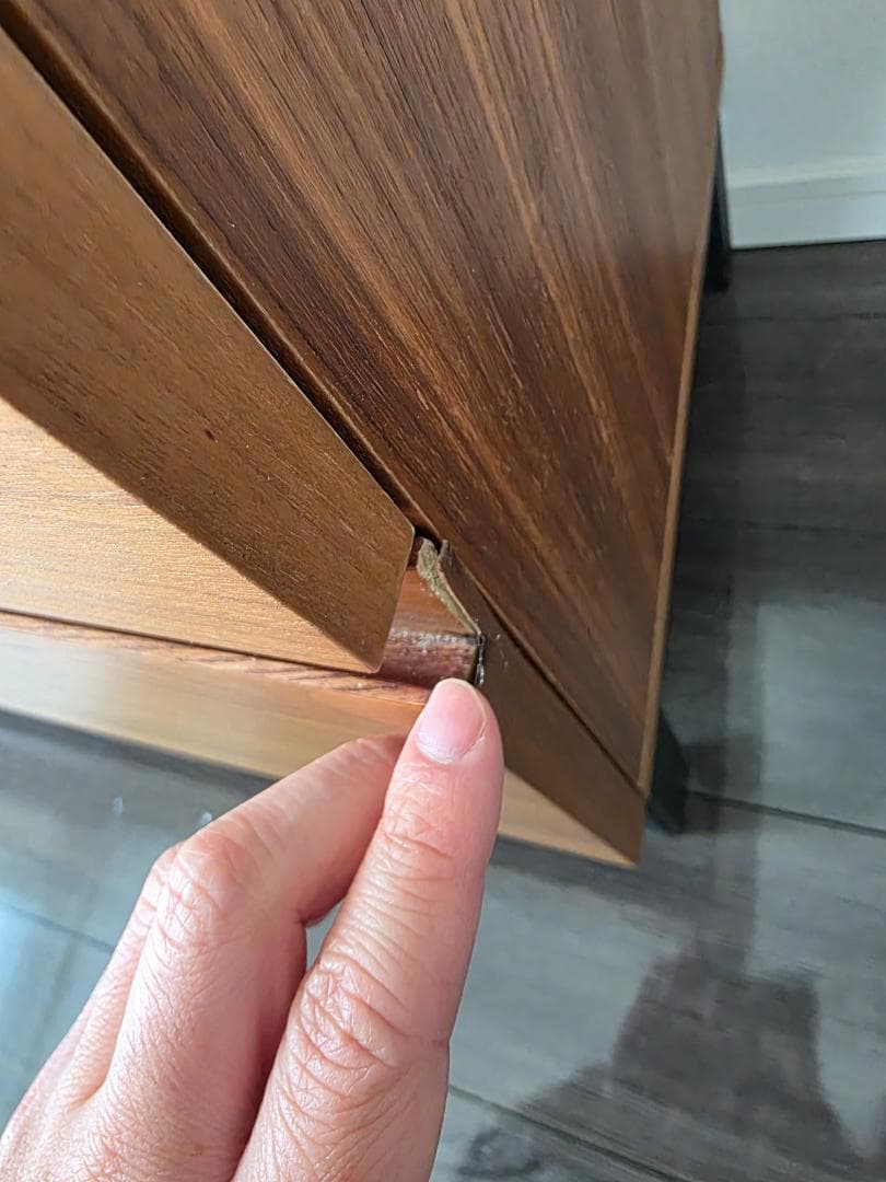 unico 木製キャビネット 2扉 ブラウン