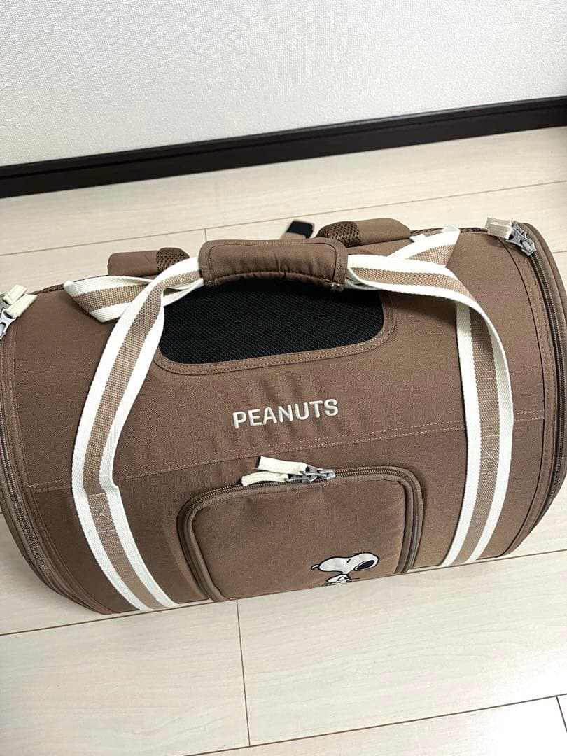 PEANUTS スヌーピー キャリーバッグ ブラウン