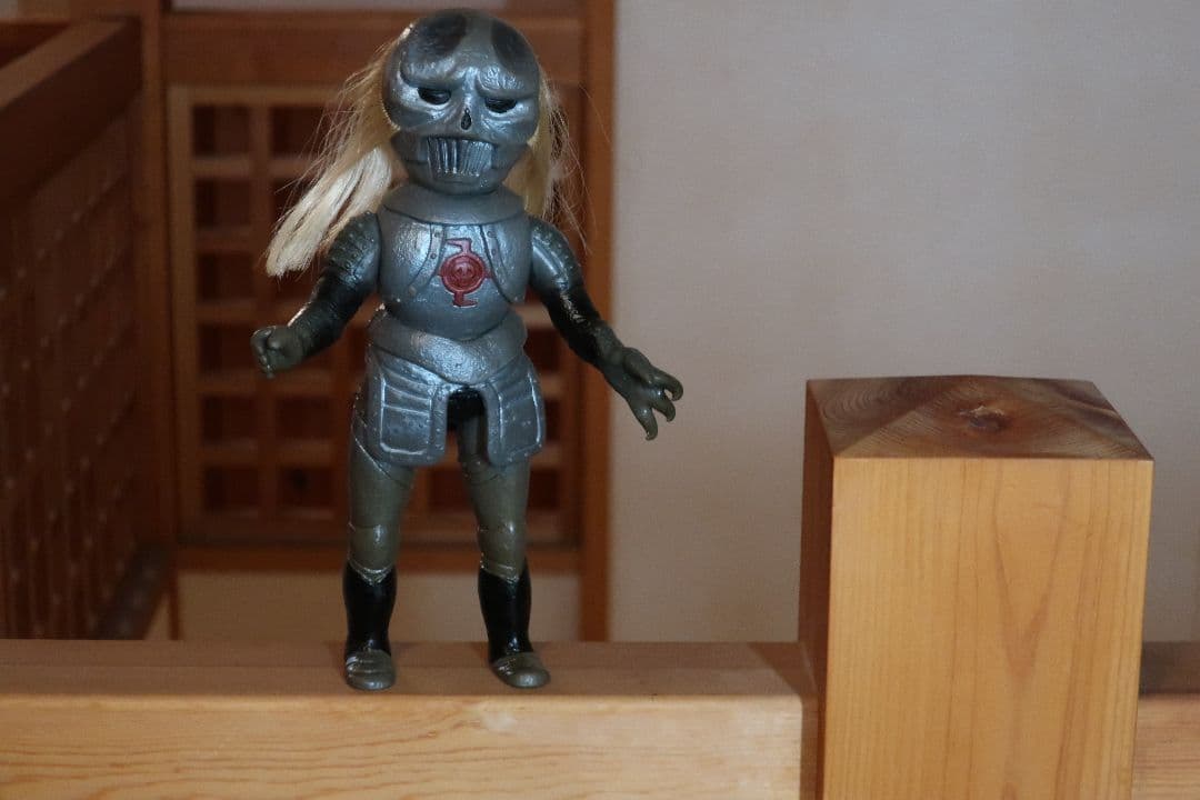 血車魔神斎 変身忍者嵐 ソフビ 50年前 高さ約２６cm バンダイ