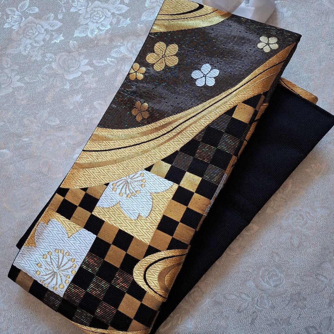 う*ば様 【K744】時短！ニ部式 作り帯 飾り結び 振袖 金&