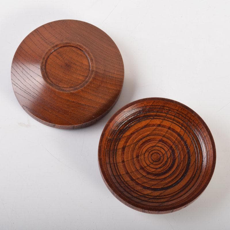 茶道具　塗師　川瀬表完作　欅拭漆　香合　共箱　V　6834