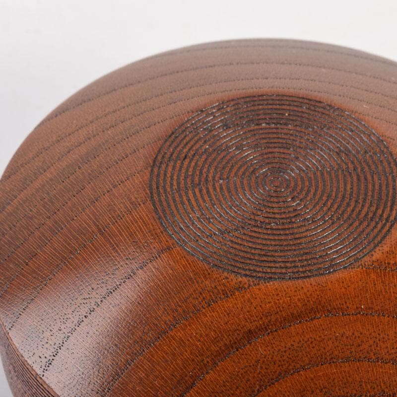 茶道具　塗師　川瀬表完作　欅拭漆　香合　共箱　V　6834