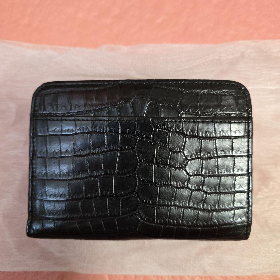IBIZA クロコダイル二つ折り財布 黒