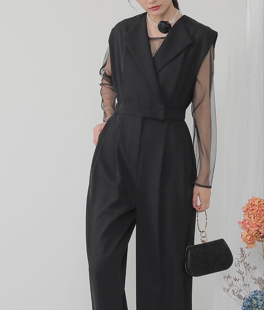 【数時間のみ着用】シアートップス オールインワン パンツドレス