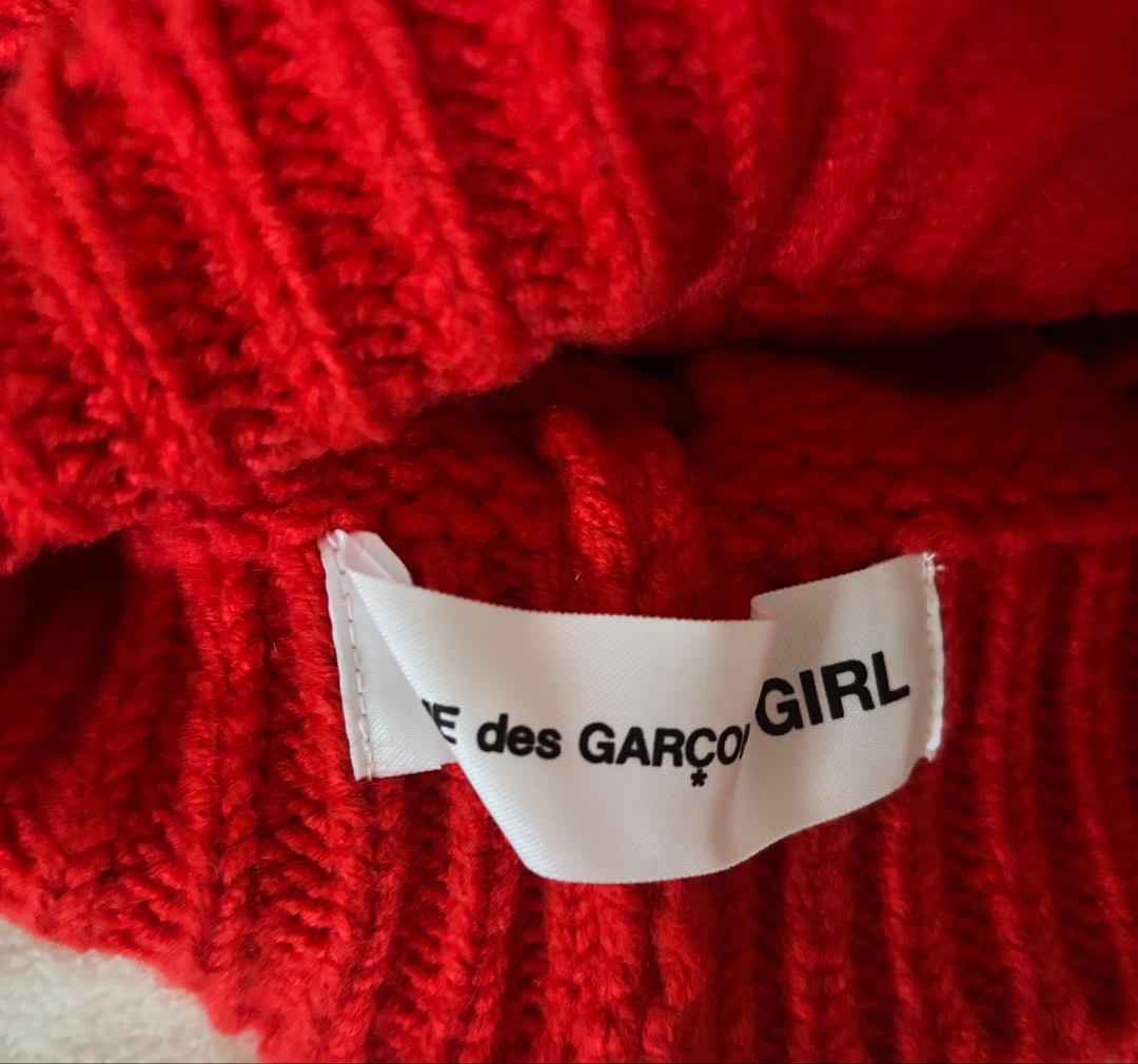 新品未使用 コムデギャルソンガール リボン付ニット帽 赤 - メルカリ