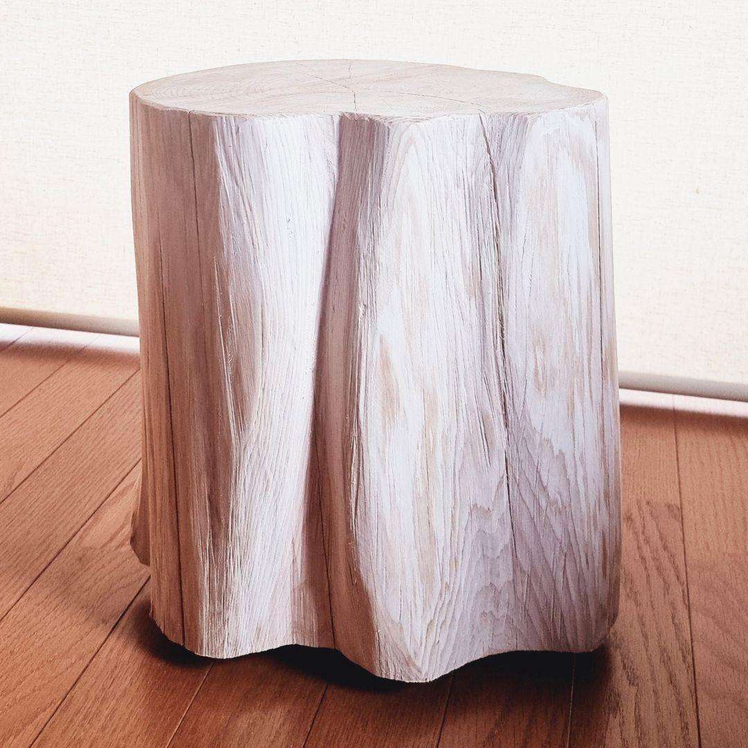 いい香り 東濃ひのき スツール・無垢無塗装・オーガニック・根元フリル