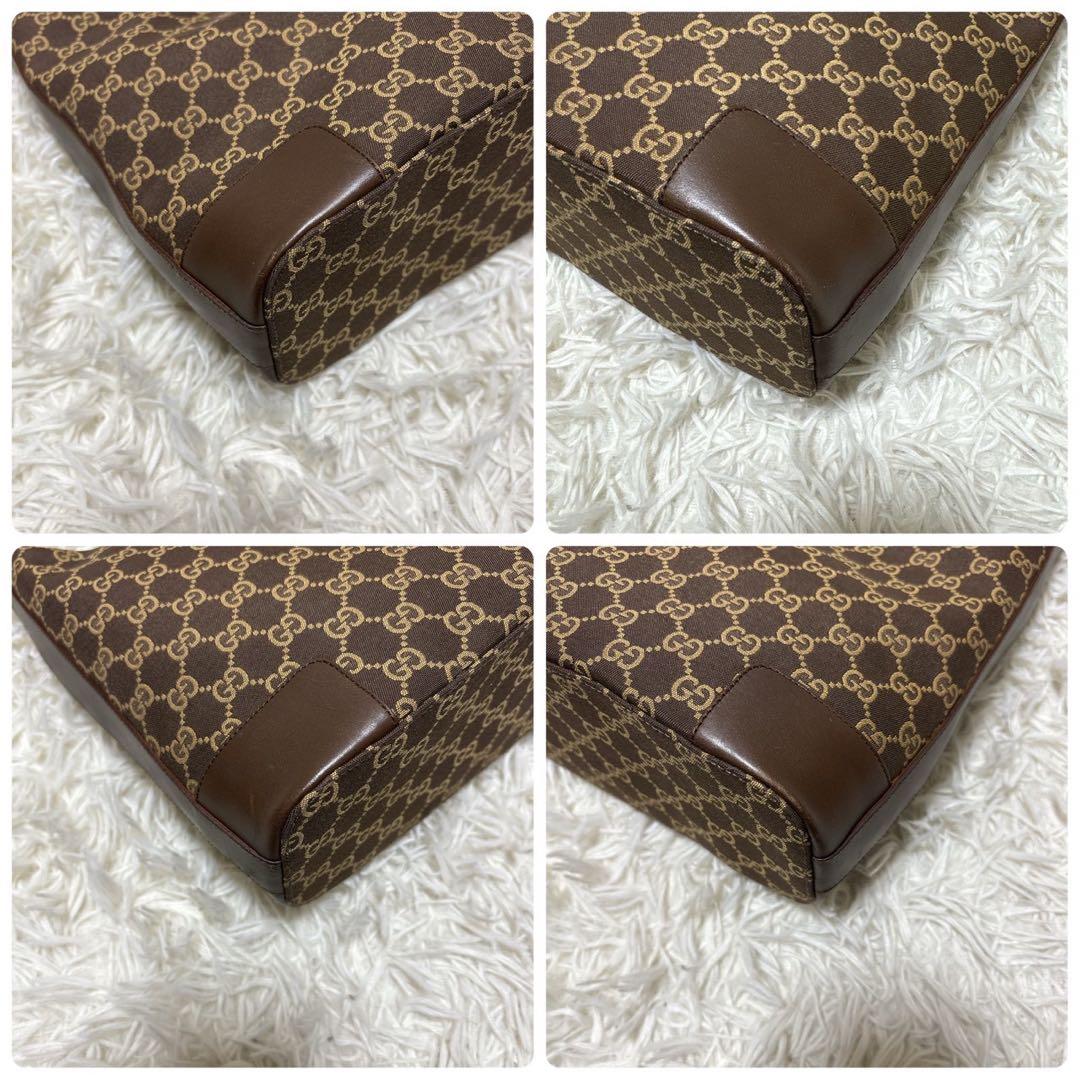 GUCCI ワンショルダーバッグ　GG柄　キャンバス×レザー　ハーフムーン