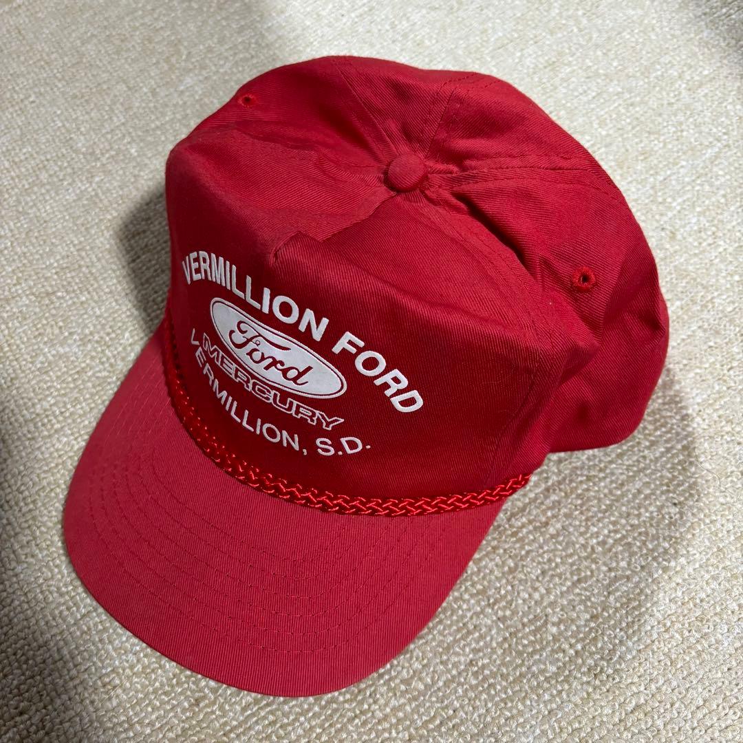 FORD トラッカーキャップ フォード ビンテージ アメ車 帽子 レッド 赤