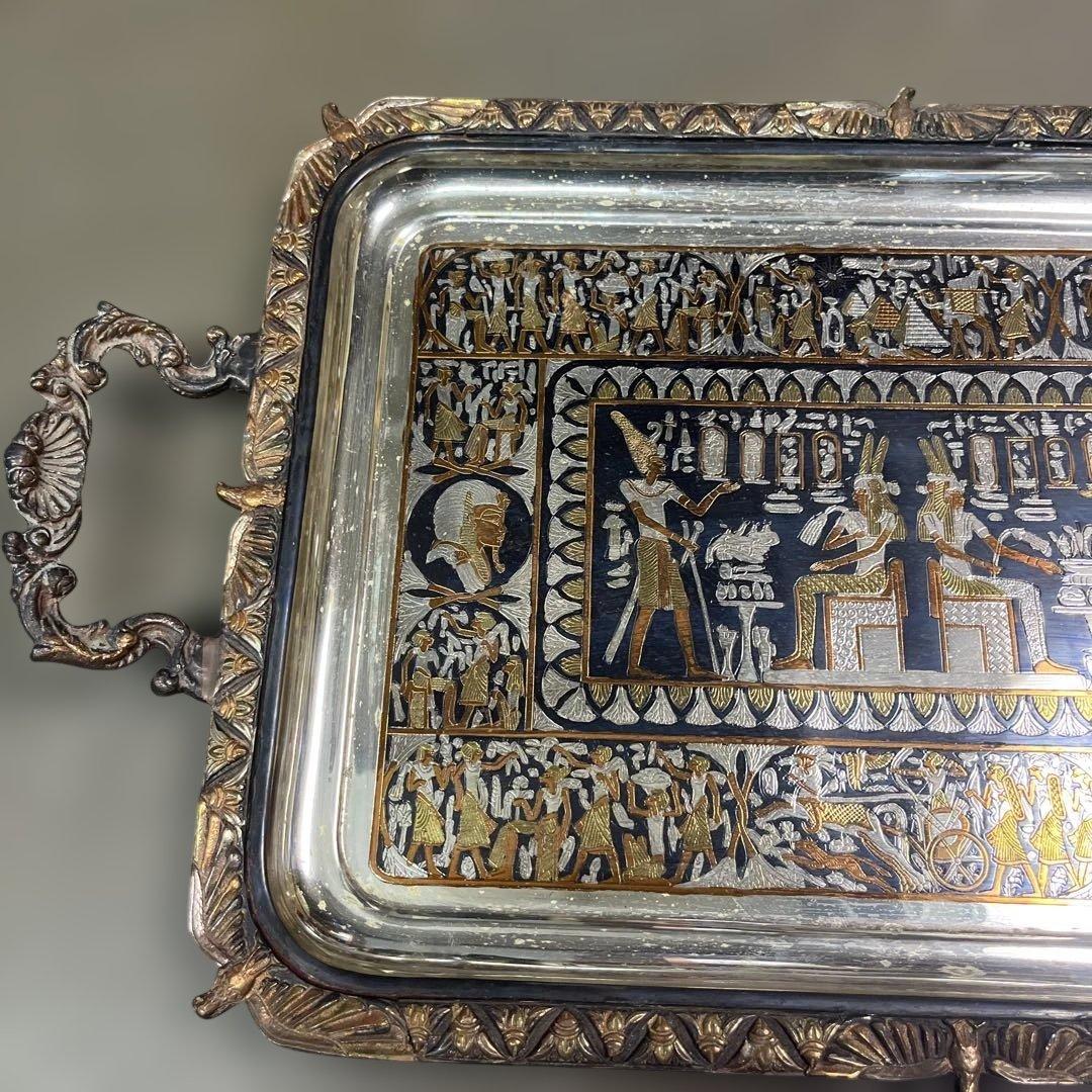 2 金属製　プレート　エジプト　飾り皿