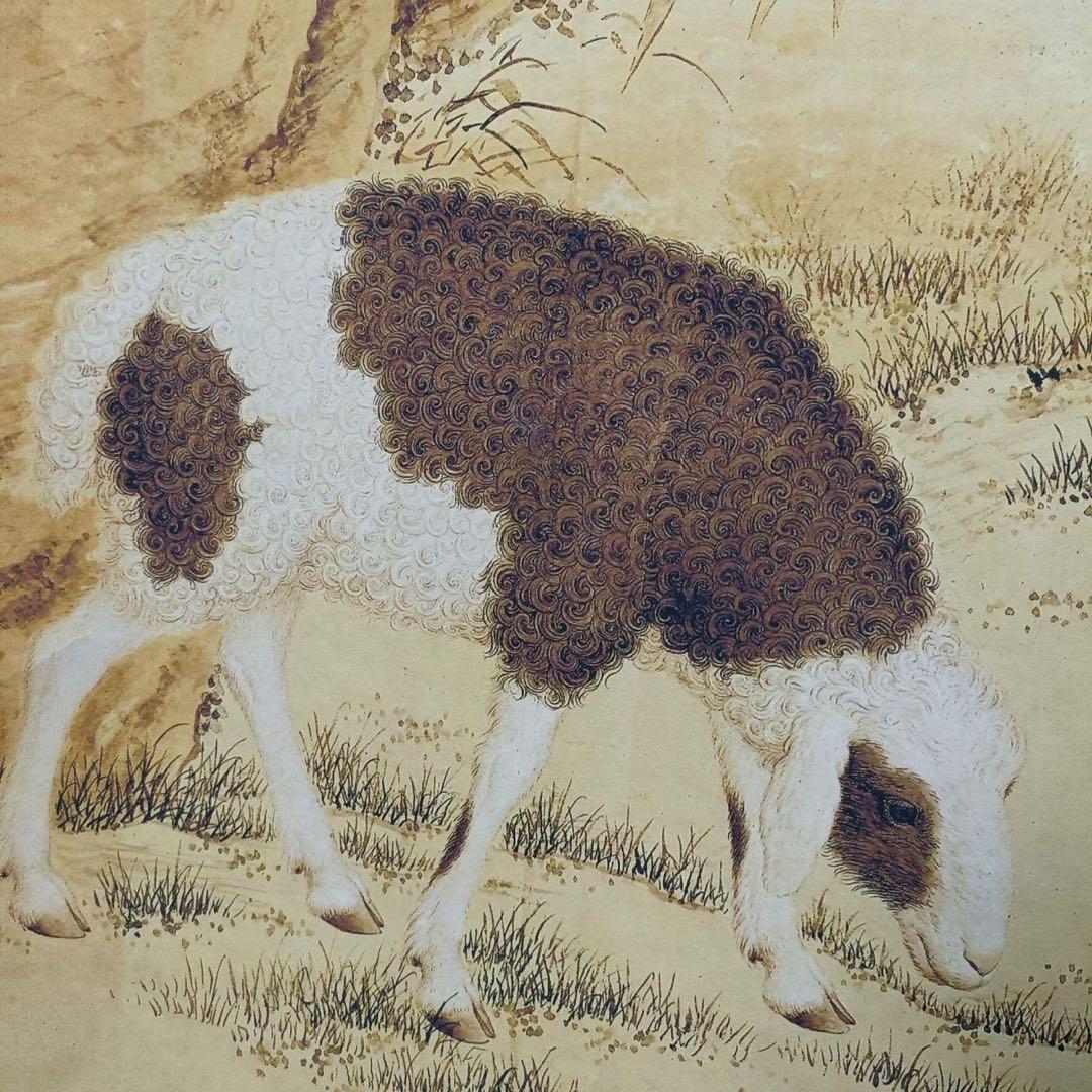 《郎世寧・開泰図》 中堂掛軸　宣紙装裱 70×173cm 鑑賞用・証書付