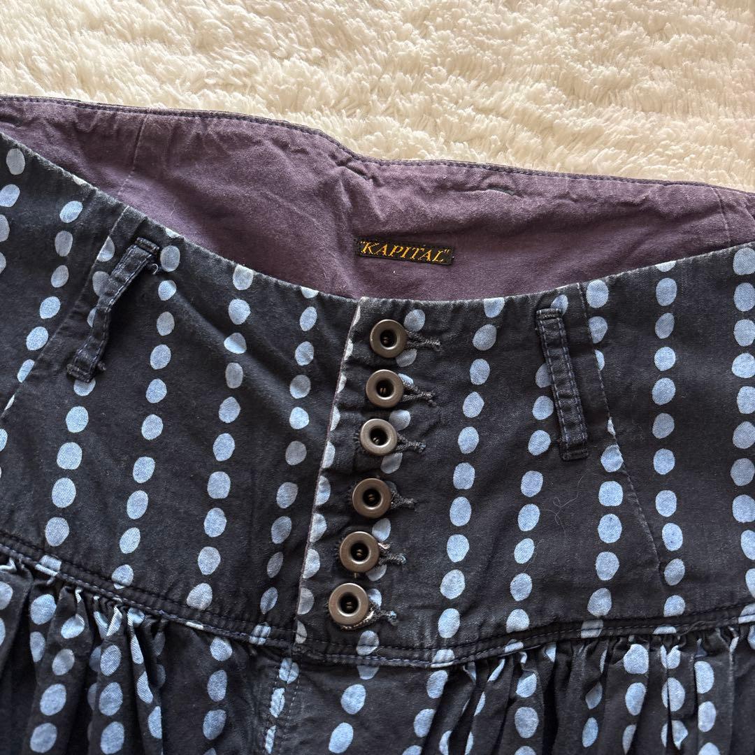 KAPITAL キャピタル　シャンデリアパンツ　ドット　インディゴ