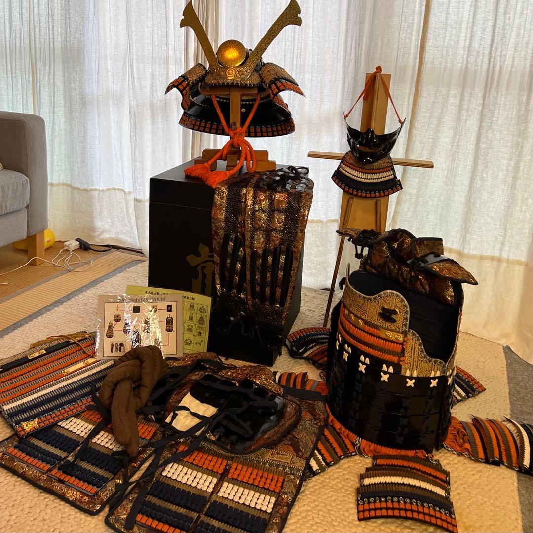 【丸武工房製】美品！未使用【現代 甲冑 等身大】黒胴具足 鎧 一式