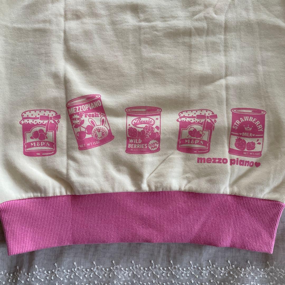 mezzo piano ベリエちゃん　トレーナー ピンク×クリーム