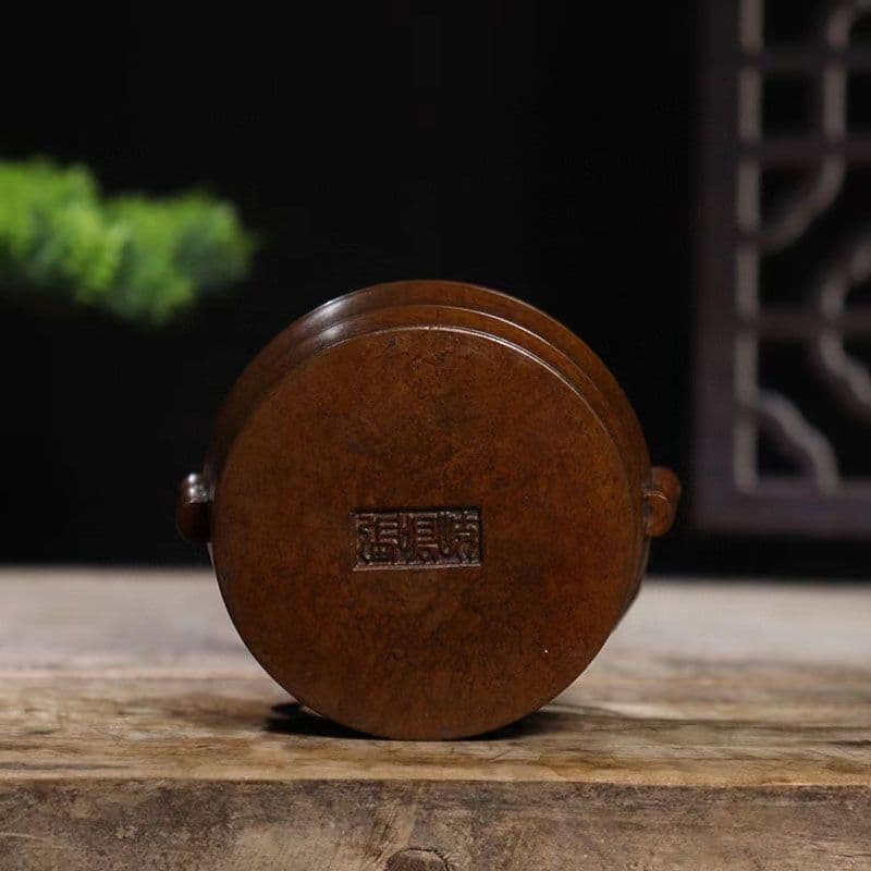 銅製 提梁暖手炉 竹節手提げ暖手炉 香炉 香道具 装飾品 工芸品 置物