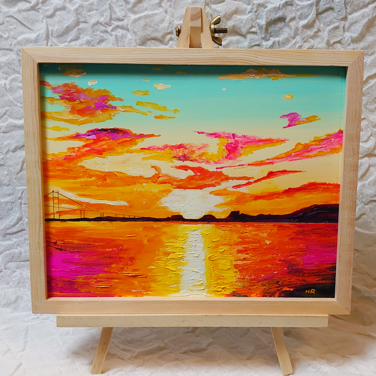 油絵 絵画 【朝焼けの町】6切サイズ - HR | minne byGMOペパボ 国内