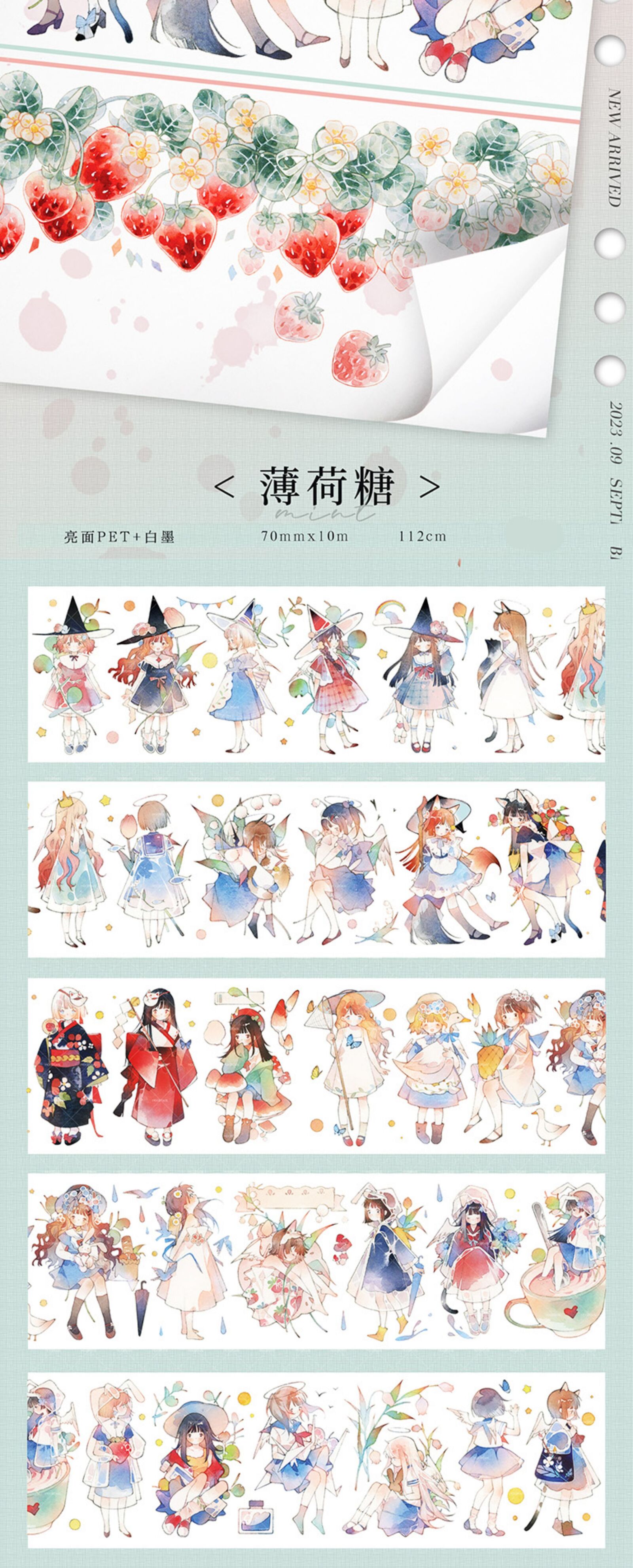 海外PETテープ 切り売り 少女 女の子 人物 ドラゴンの乙女 海外マステ