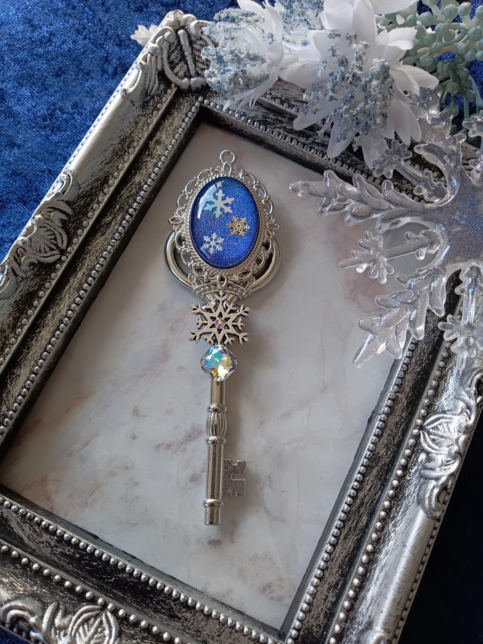 再🅢🅐🅛🅔【星使いの魔法の杖】ネックレス銀(青) - ✨鈍色猫の星空