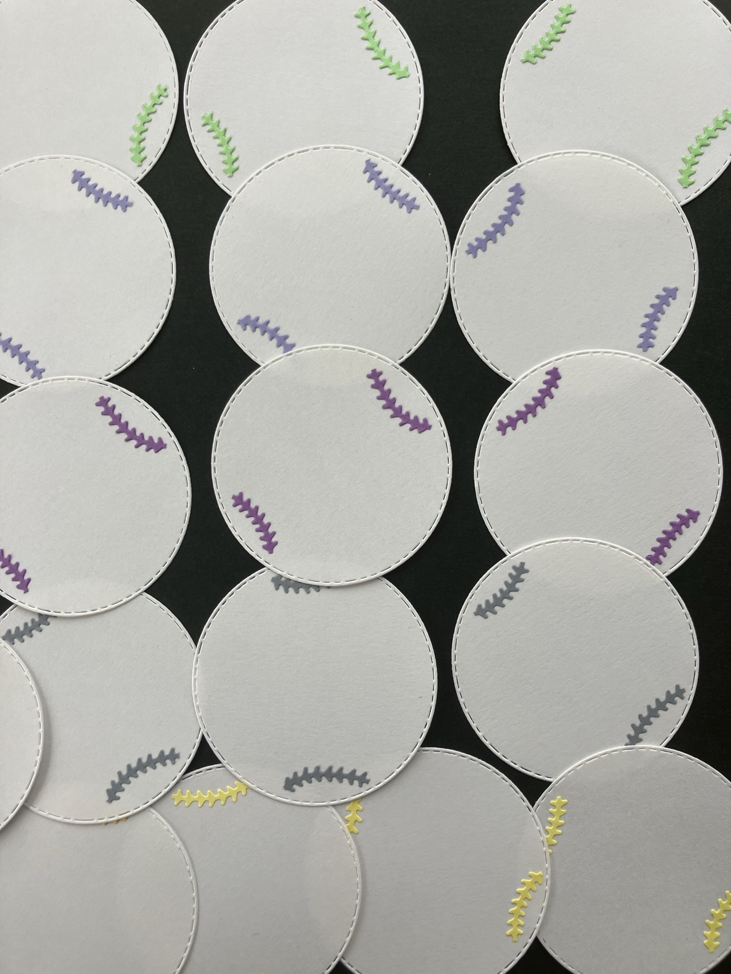 お試し10枚 野球 ソフト ボール型メッセージカード パステル