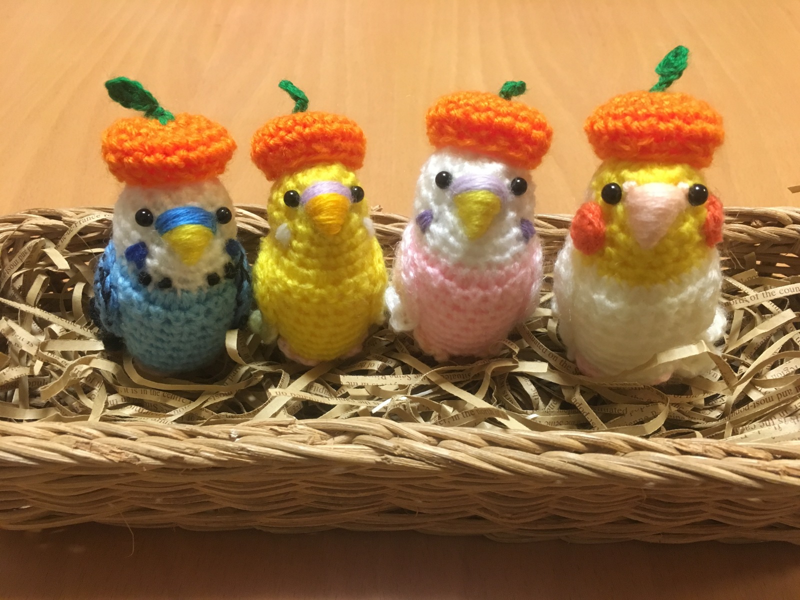 編みぐるみ♡ちっちゃ♡シリーズ ボタンインコちゃん （ルリコシ