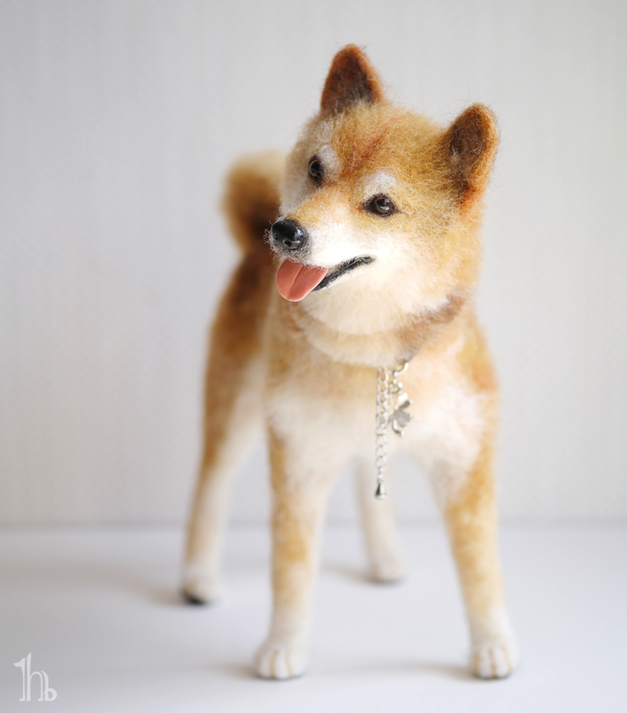 羊毛フェルトのリアルドッグ＊柴犬植毛タイプ - create181+8106ne felt
