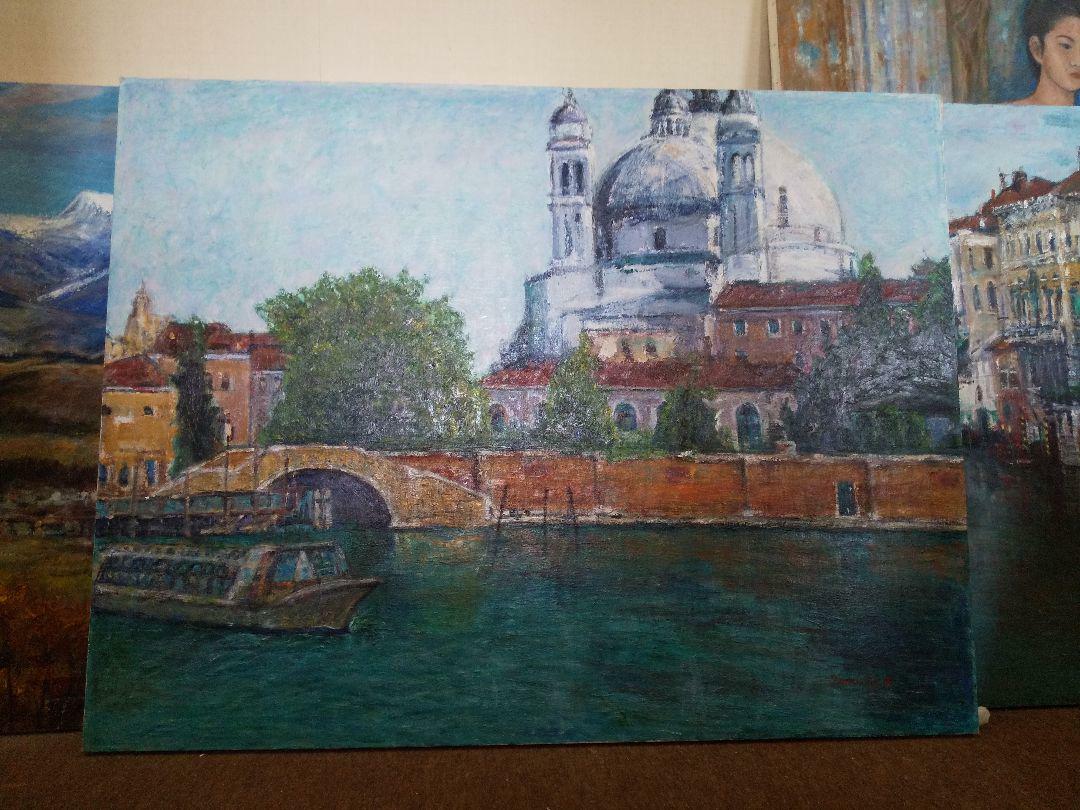 油絵 画家・尾形民子 バラとレモンと瓶の油絵 油絵 画家・尾形民子 バラ