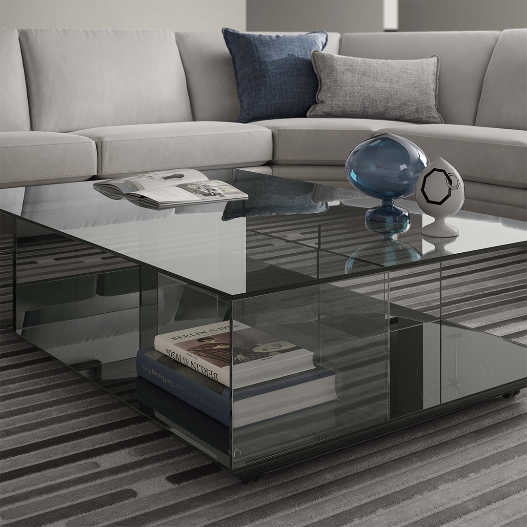 Natuzzi ナツッジ イタリア ガラステーブル サイドテーブル ラビリント