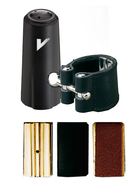 Vandoren Cuir Bass Clarinet Ligature, Leather with Plastic Cap at