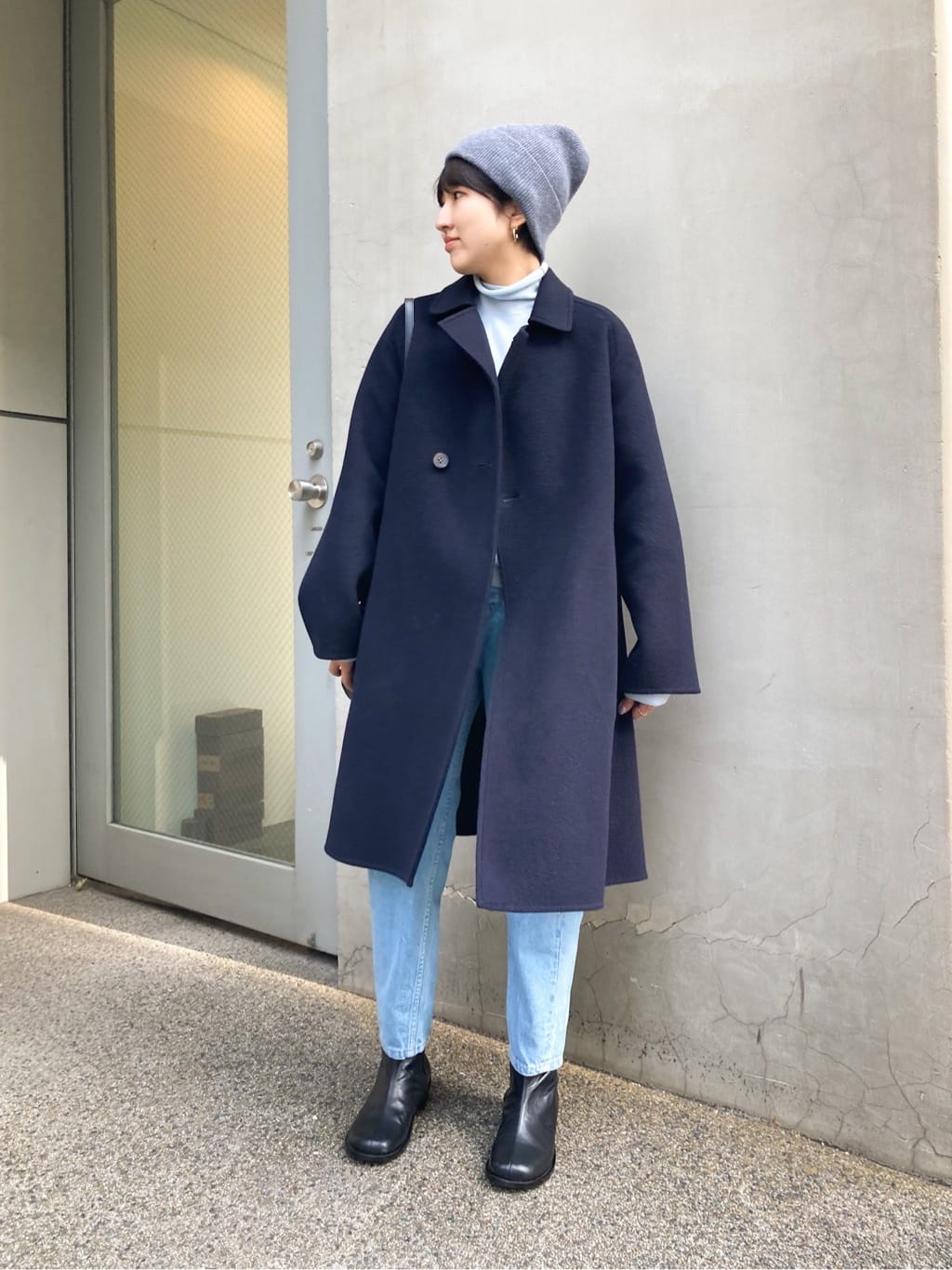 1365 【ドゥロワー】 チェスターコート (M) ウール シルク Drawer