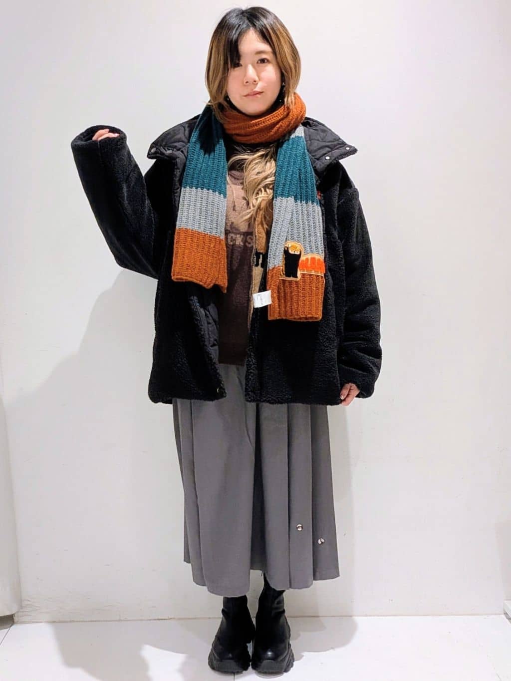 イカク｜ニットラインマフラー｜ユニセックス｜グラニフ(graniph)公式