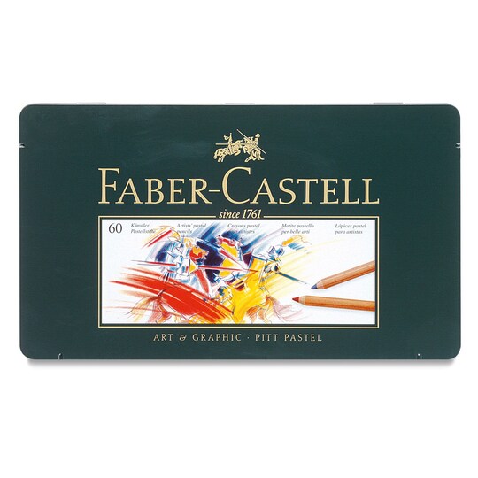 Faber-Castell Pitt Pastel Pencil Set - Set of 60, Tin Box