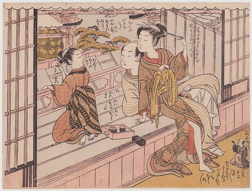 版画 春画 12枚 絵巻物 [B24638] 江戸期 絹本着色 春画絵巻 艶画巻物