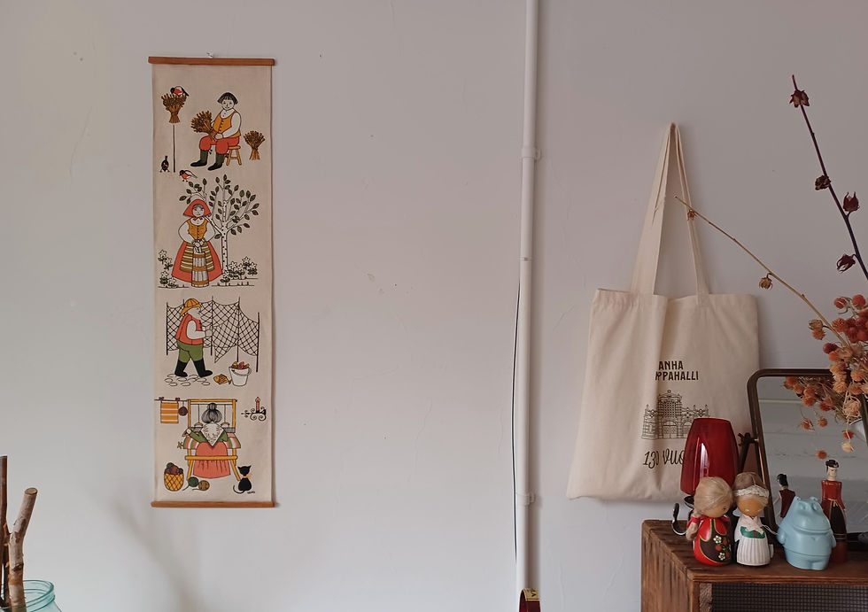 スウェーデン大判ヴィンテージタペストリー②ウラスULLAS美品