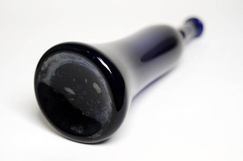 江戸ガラス 瑠璃 つる首徳利 金彩あり ギヤマン びいどろ 和ガラス