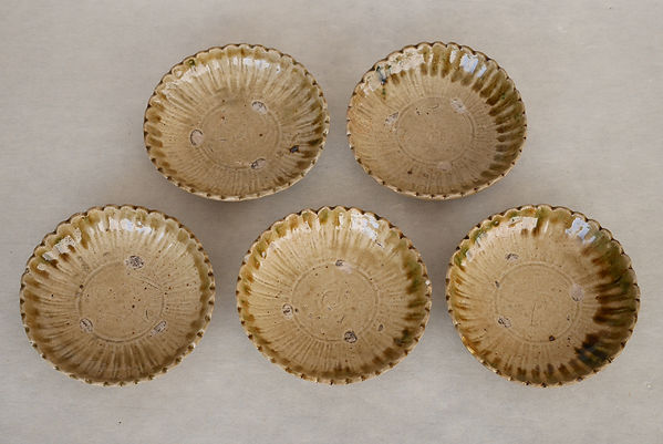 日本美術 | 黄瀬戸菊形皿5客 | gallery陽々youyou | 山梨県