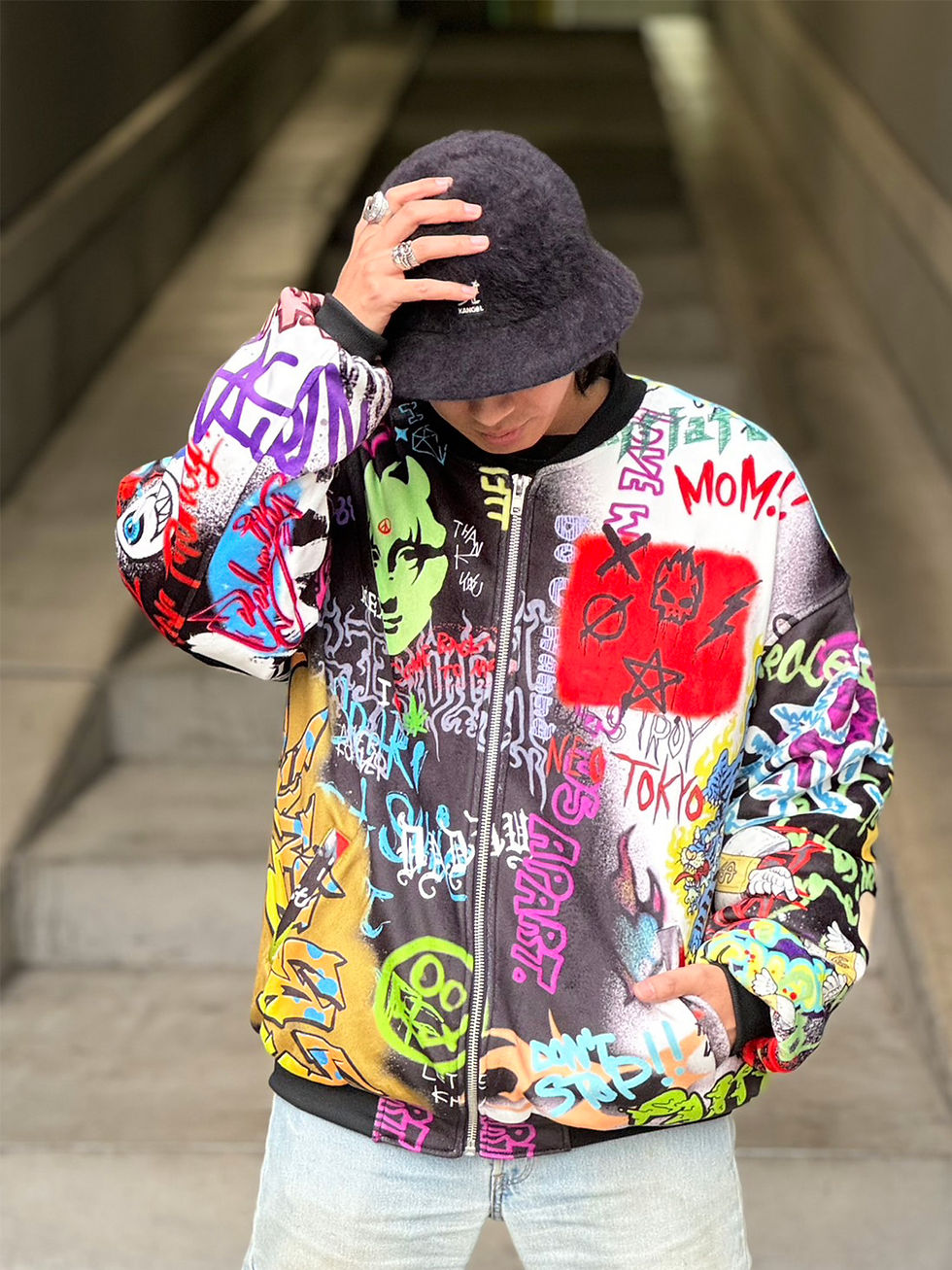 HANA B-RAVEロゴベロアトラックジャケット HANA B-RAVEロゴベロア