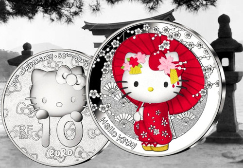 2024 France Hello Kitty in Japan 22.2g 10 euro Silver Coin | Gold