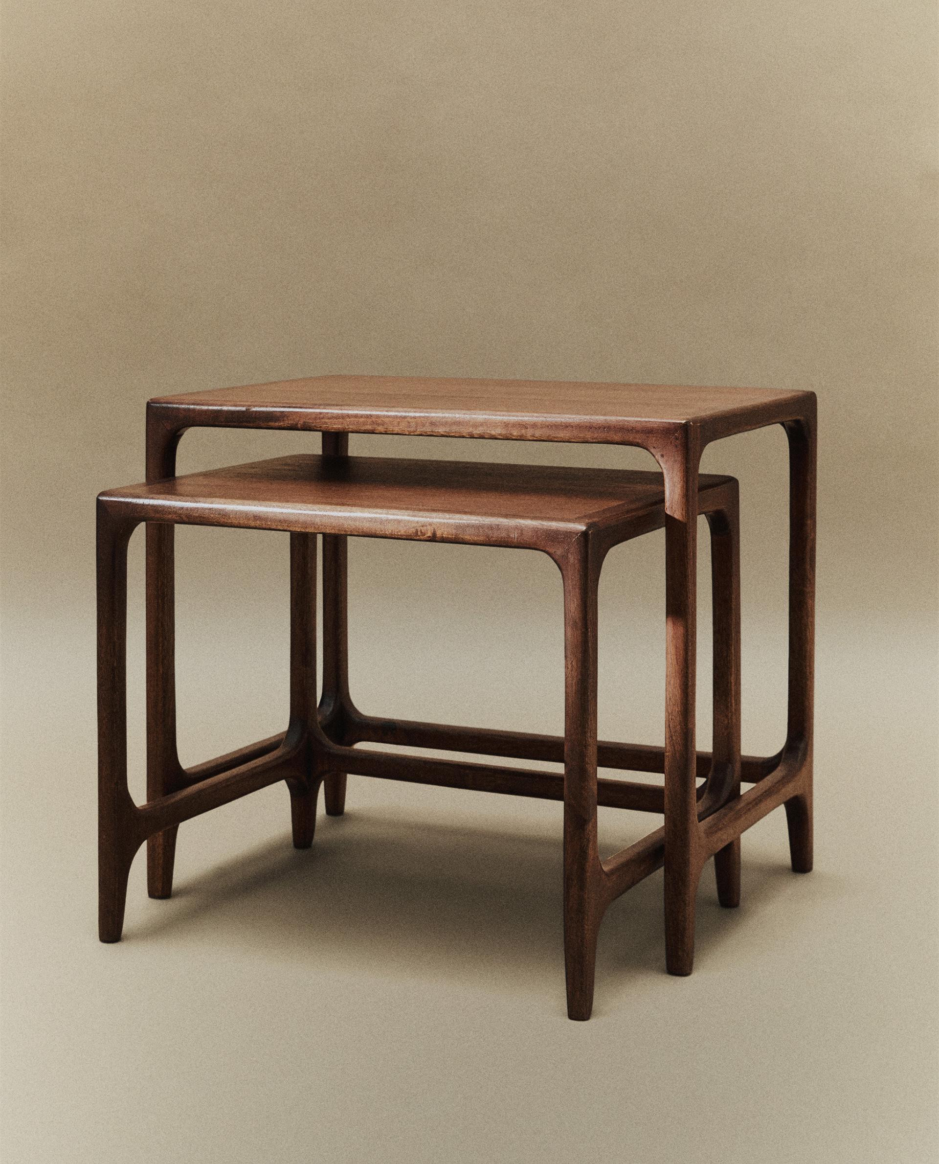 ZARA ベベルウッド サイドテーブル ネストテーブル ローテーブル