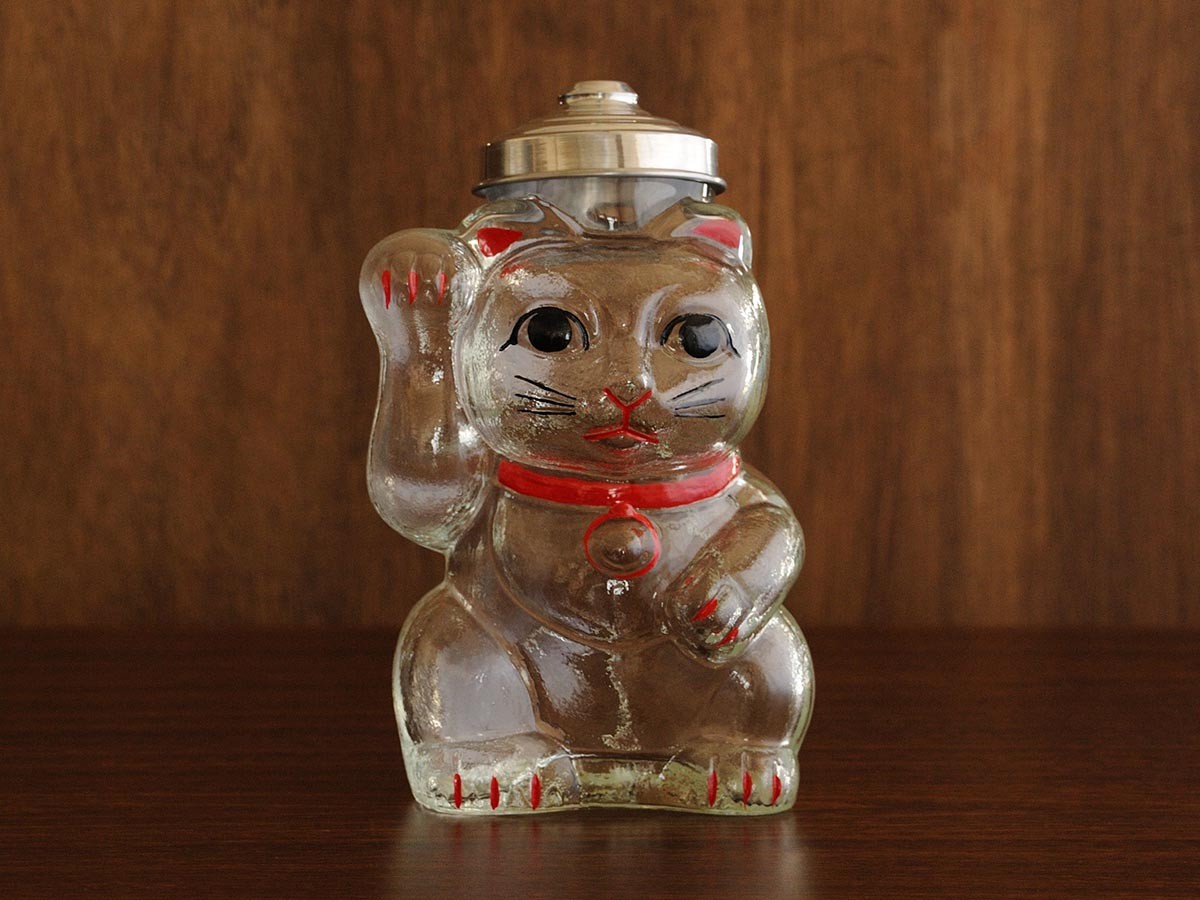 廣田硝子 招き猫 菓子びん / ひろたがらす 招き猫 菓子びん