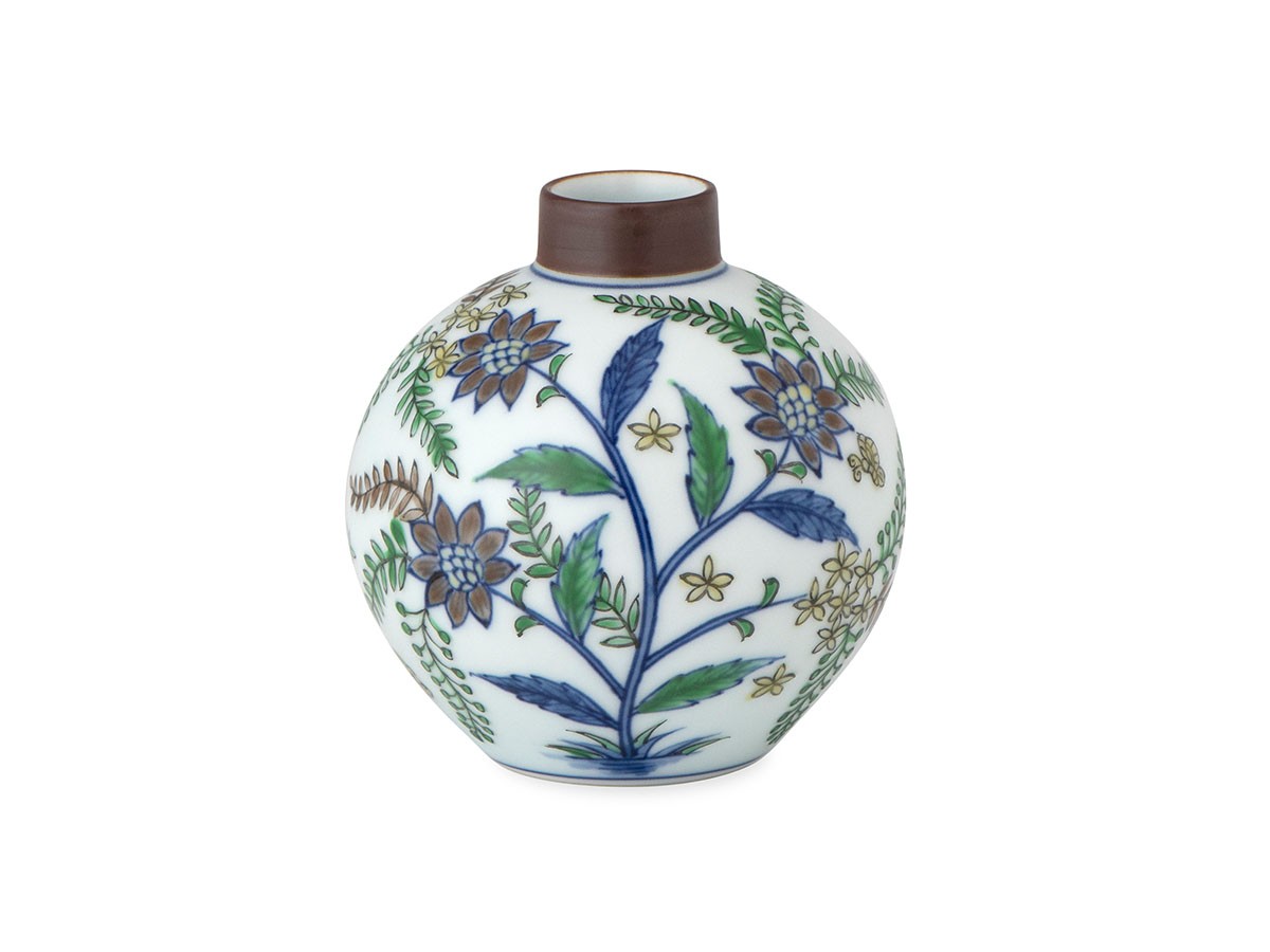 希少】オールドニッポン 約20㎝ 蝶紋盛上げ花瓶 一陳盛り アンティーク