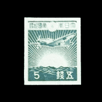 カタログ価3万円！昭和19年厳島神社30銭切手 裏糊つやピカ50枚半シート