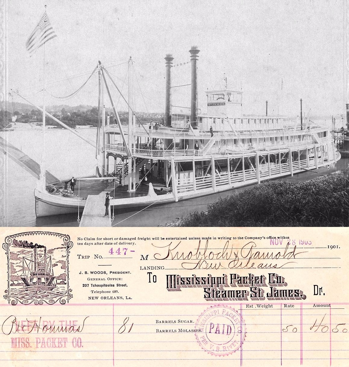 1915年製 STEAMBOAT WAVE BACK Steamboat Excursions on the Hudson