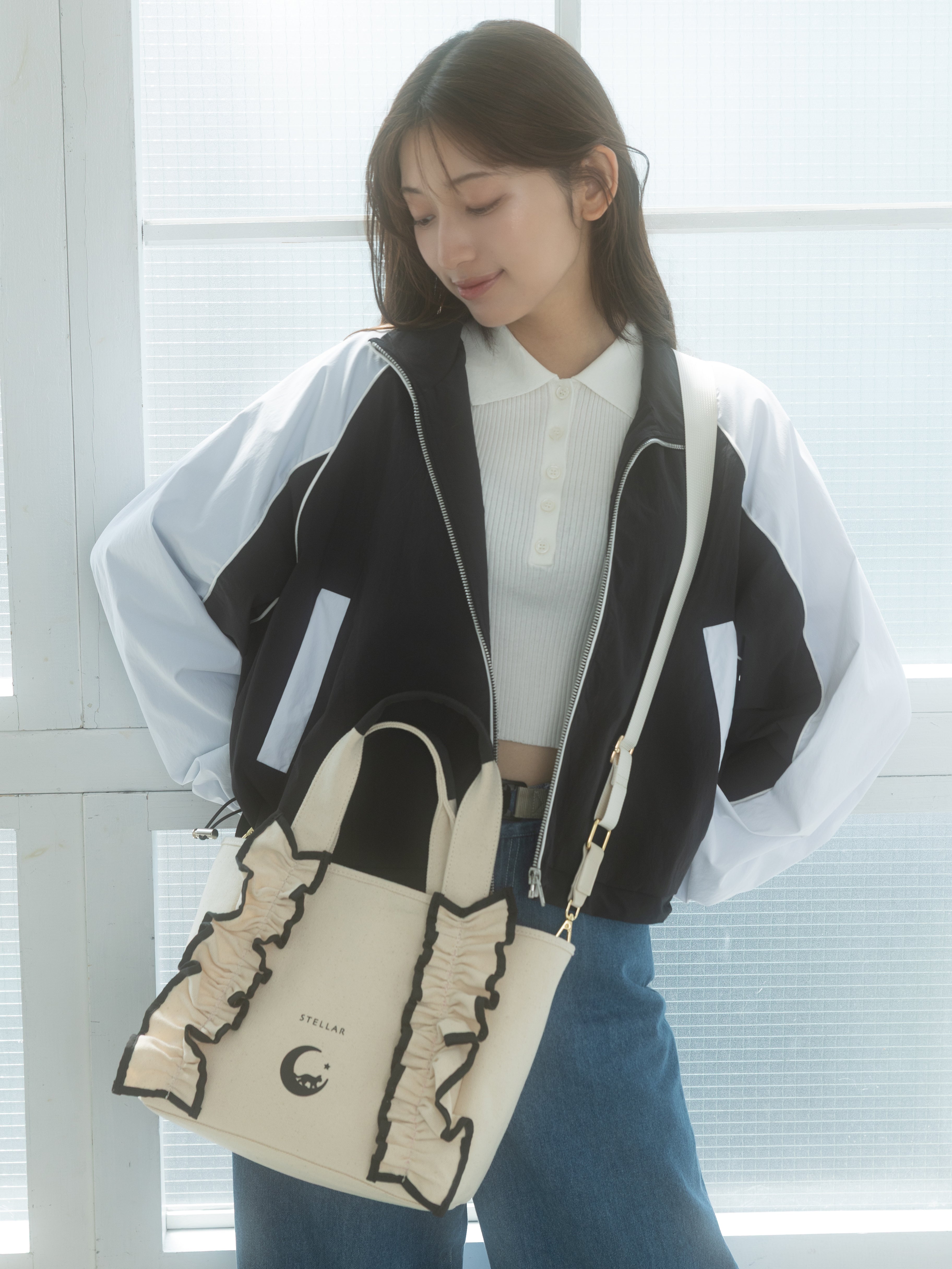 STELLAR 2WAYフリルバッグ 天月 アパレル バッグ ホワイト 2WAYフリル