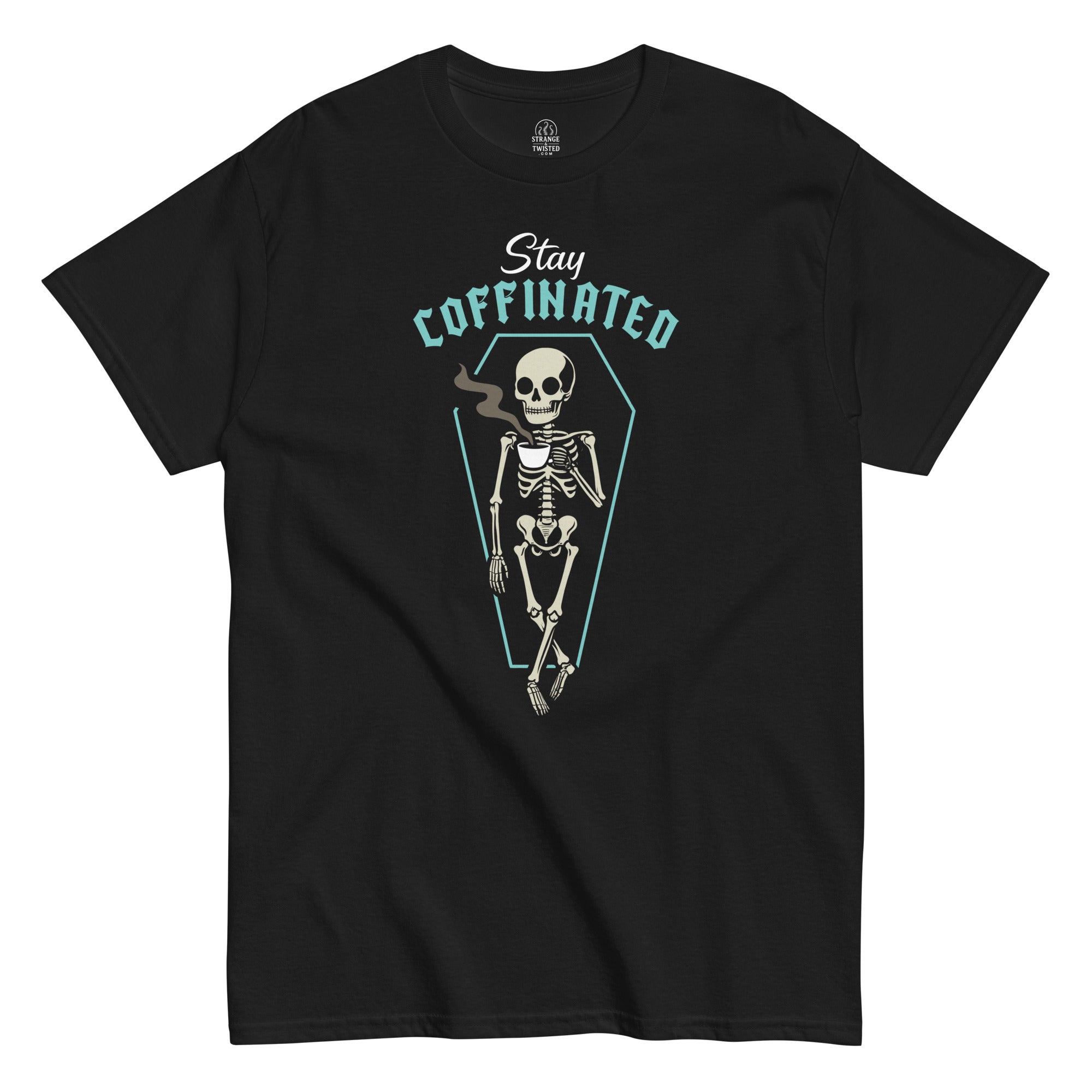 Stay Coffinated Skeleton Coffee T-Shirt – Funny Gothic Halloween