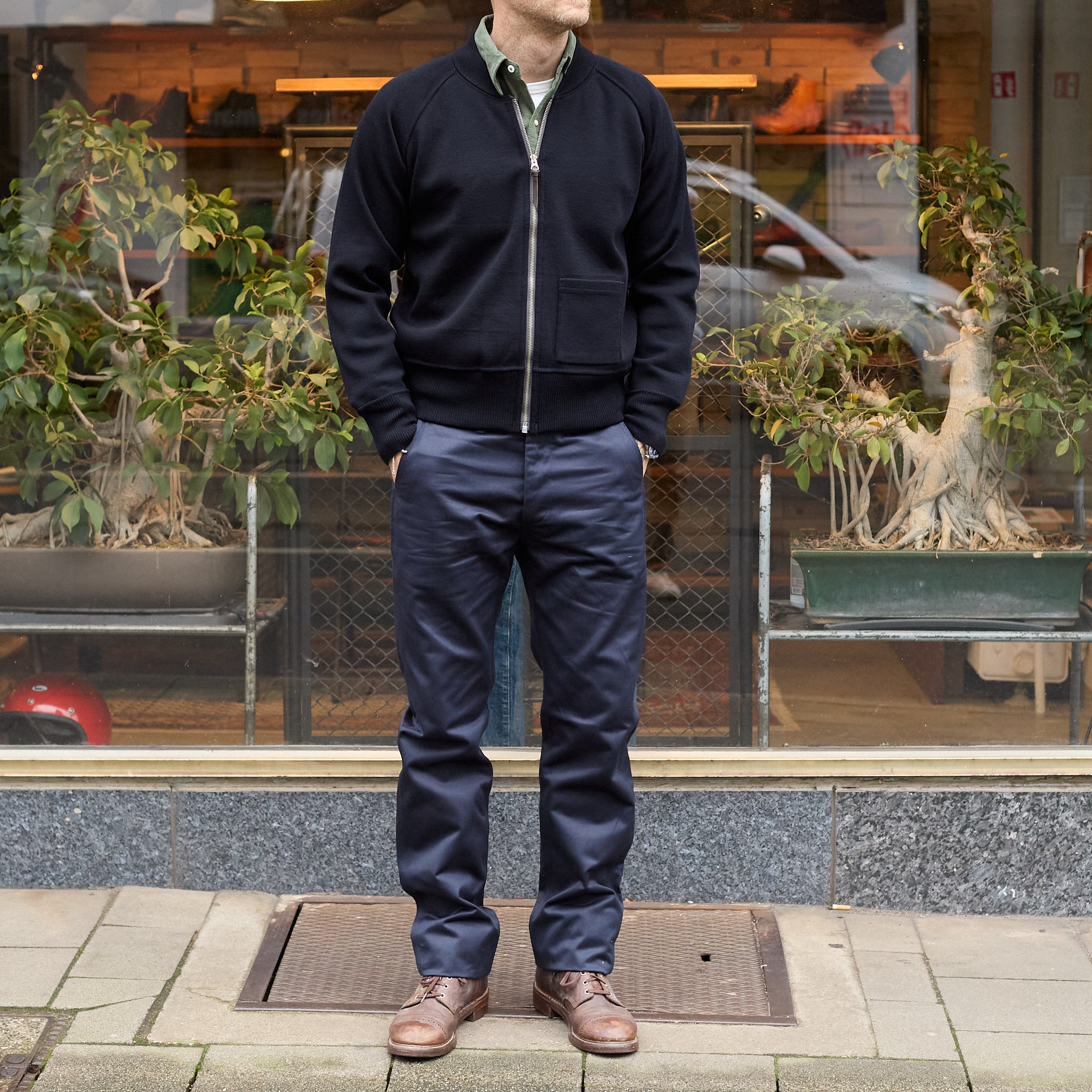 the real mccoy's | joe mccoy blue seal chino trousers - navy
