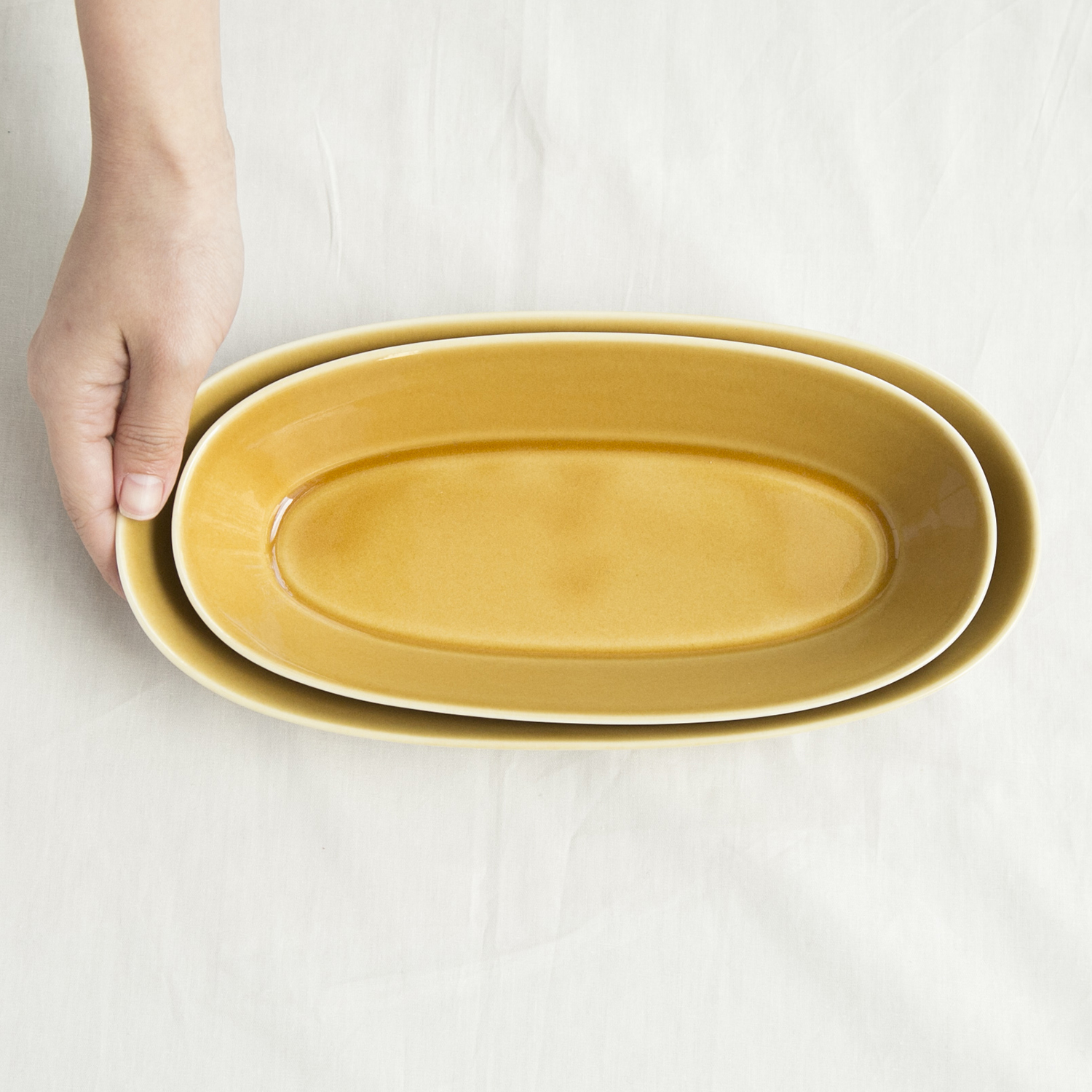 瑞々/楕円鉢 8寸 -料理がみずみずしく映える、和洋中に合う器