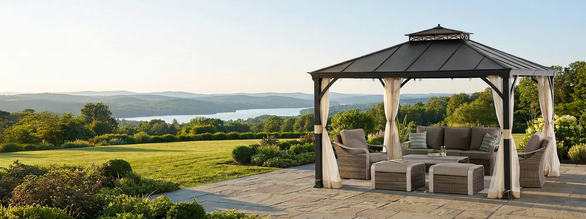10x12 Metal Hardtop Gazebo | Outdoor Patio Gazebo - SUNJOY