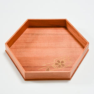 六角桜菓子盆 - (歴史と由緒ある京都「高台寺」の枝垂桜と銀杏の材木