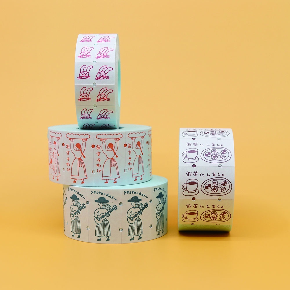 36×ネクタイ ラベラーロールシールL お茶にしましょ（弱粘着 再剥離